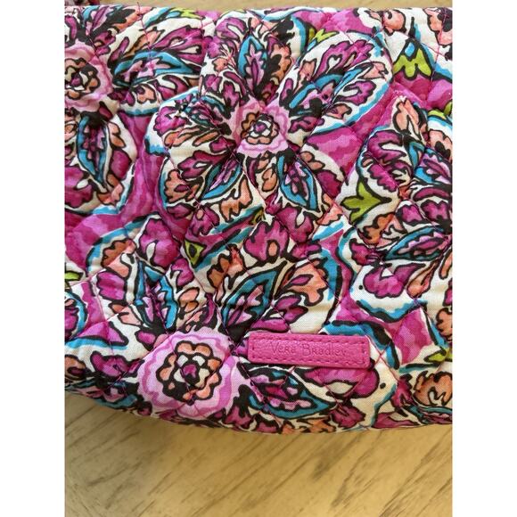 Vera Bradley Crossover Purse Pink Alex Pattern Floral Pleated Small Boho Casual - Picture 2 of 9